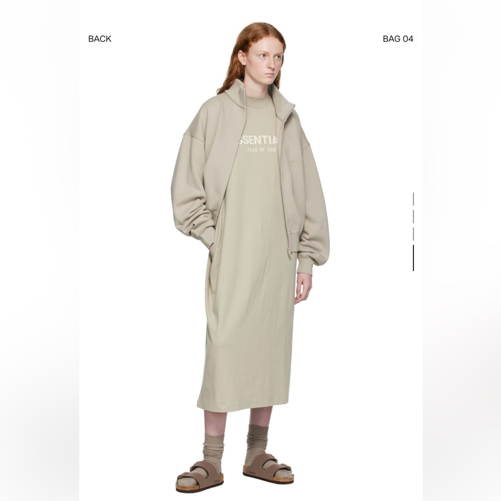 Essentials Fear of God Gray Long Sleeve Midi Dress - Picture 2 of 4